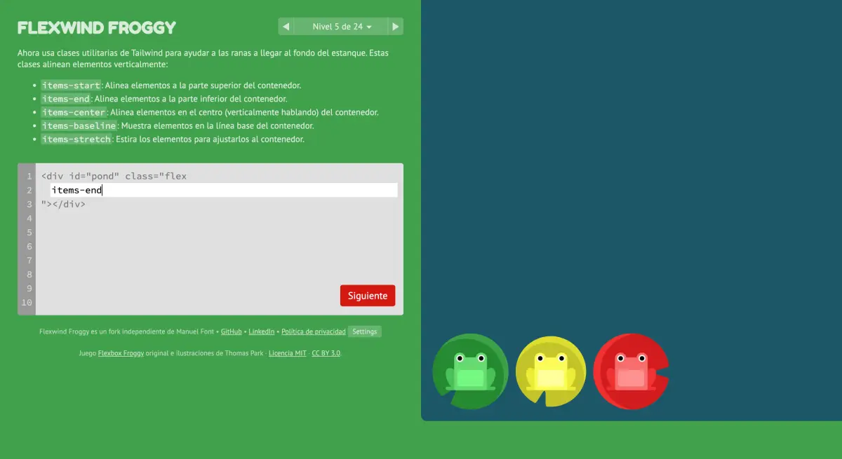 Flexwind Froggy game interface
